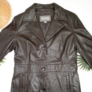 Vintage Y2K Wilson's Leather Dark Chocolate Brown Leather Blazer Jacket Sz. M